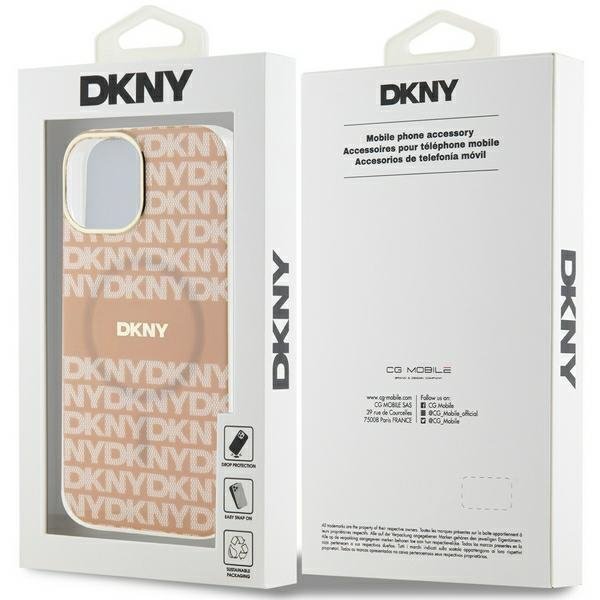 DKNY DKHMP15MHRHSEP iPhone 15 Plus /14 Plus 6.7&quot; różowy/pink hardcase IML Mono & Stripe MagSafe