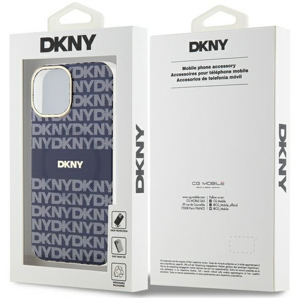DKNY DKHMP15SHRHSEB iPhone 15 / 14 / 136.1&quot; niebieski/blue hardcase IML Mono & Stripe MagSafe