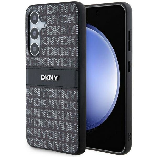 DKNY DKHCS24SPRTHSLK S24 S921 czarny/black hardcase Leather Mono Stripe & Metal Logo
