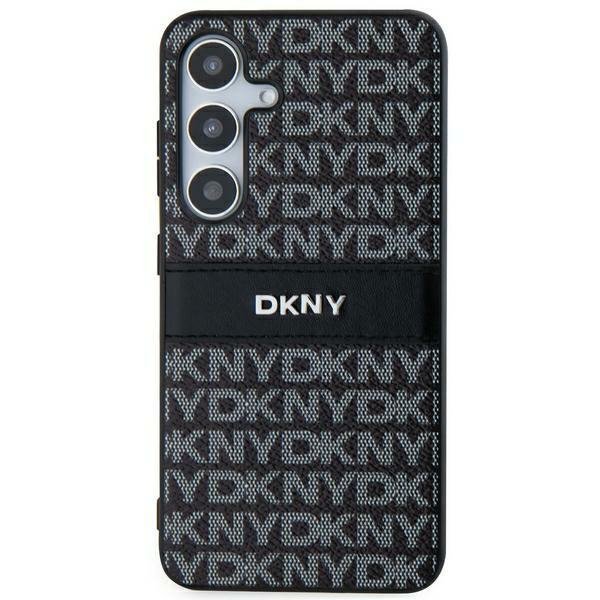 DKNY DKHCS24MPRTHSLK S24+ S926 czarny/black hardcase Leather Mono Stripe & Metal Logo