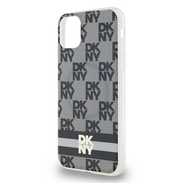 DKNY DKHMN61HCPTSK iPhone 11 / Xr6.1&quot; czarny/black hardcase IML Checkered Mono Pattern & Printed Stripes MagSafe