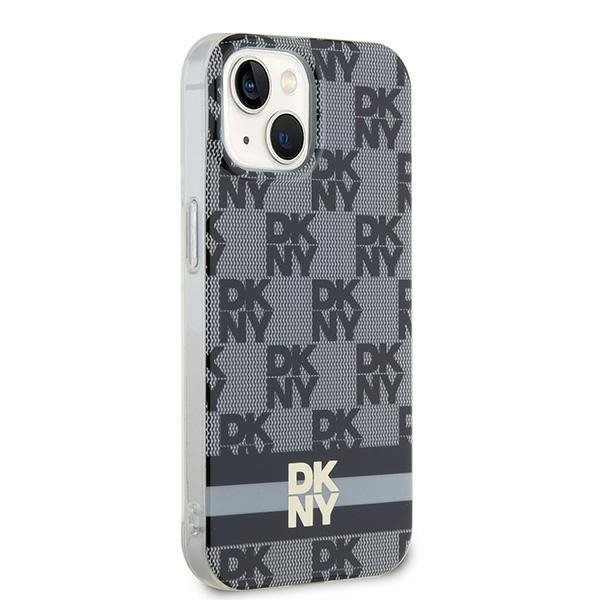 DKNY DKHMP15SHCPTSK iPhone 15 / 14 / 136.1&quot; czarny/black hardcase IML Checkered Mono Pattern & Printed Stripes MagSafe
