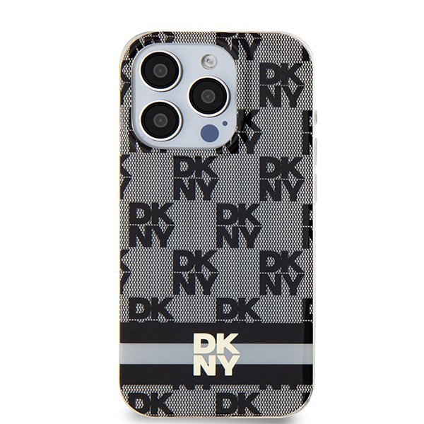 DKNY DKHMP15XHCPTSK iPhone 15 Pro Max6.7&quot; czarny/black hardcase IML Checkered Mono Pattern & Printed Stripes MagSafe