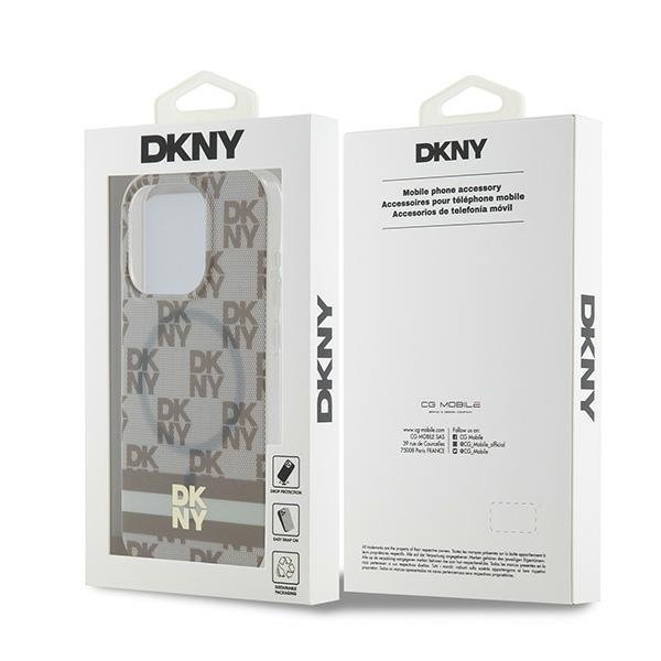 DKNY DKHMP13XHCPTSE iPhone 13 Pro Max6.7&quot; beżowy/beige hardcase IML Checkered Mono Pattern & Printed Stripes MagSafe