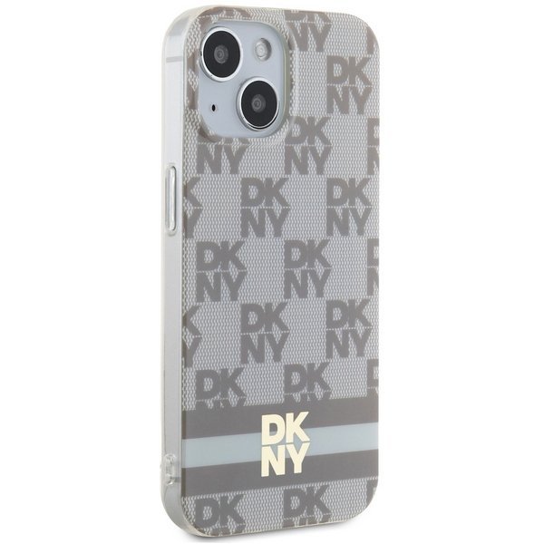 DKNY DKHMP14SHCPTSE iPhone 14 / 15 / 136.1&quot; beżowy/beige hardcase IML Checkered Mono Pattern & Printed Stripes MagSafe