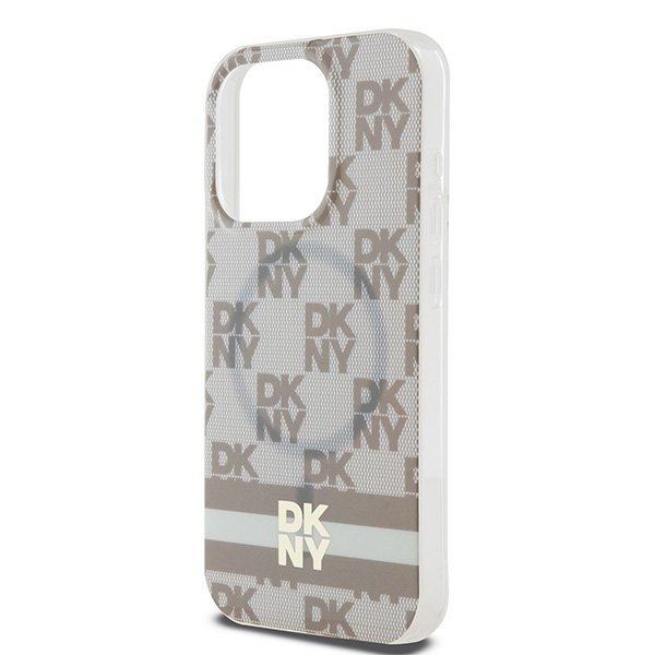 DKNY DKHMP15LHCPTSE iPhone 15 Pro6.1&quot; beżowy/beige hardcase IML Checkered Mono Pattern & Printed Stripes MagSafe
