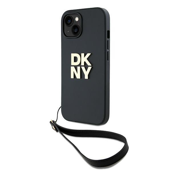 DKNY DKHCP14SPBSWSK iPhone 14 / 15 / 136.1&quot; czarny/black hardcase Wrist Strap Stock Logo