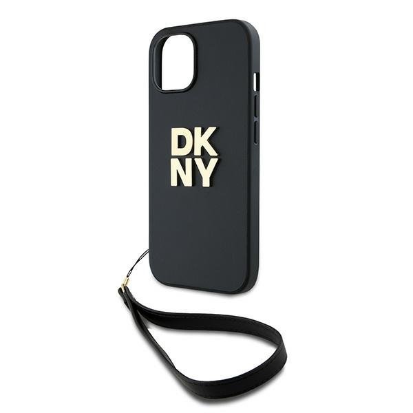 DKNY DKHCP14SPBSWSK iPhone 14 / 15 / 136.1&quot; czarny/black hardcase Wrist Strap Stock Logo