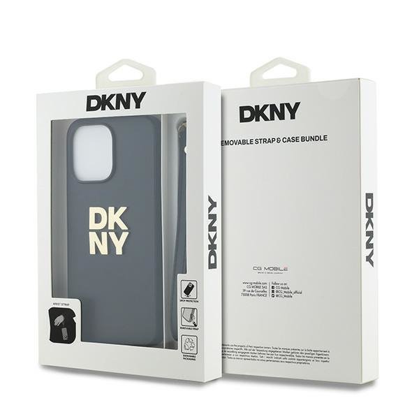 DKNY DKHCP15LPBSWSK iPhone 15 Pro 6.1&quot;czarny/black hardcase Wrist Strap Stock Logo