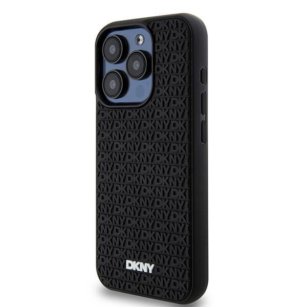 DKNY DKHCP15L3DRPWK iPhone 15 Pro6.1&quot; czarny/black hardcase 3D Rubber Repeat Pattern