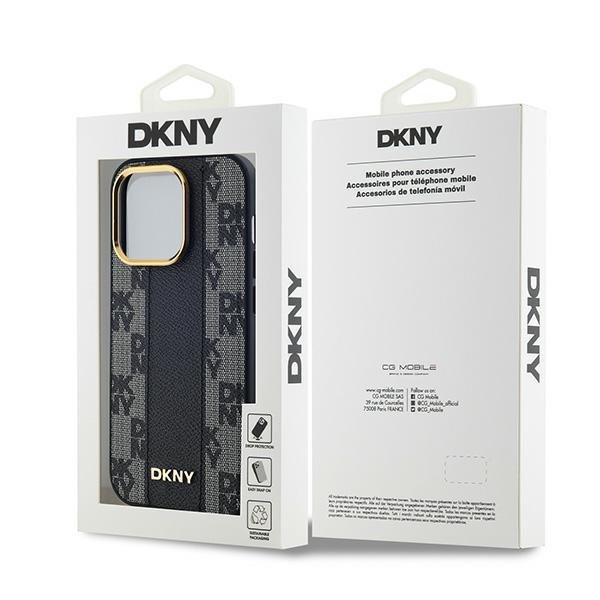 DKNY DKHMP13XPCPVSLK iPhone 13 Pro Max6.7&quot; czarny/black hardcase Leather Checkered Mono Pattern MagSafe