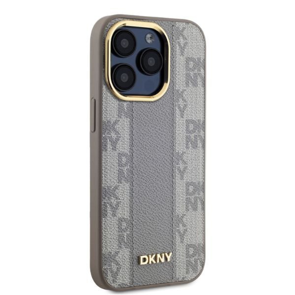 DKNY DKHMP15XPCPVSLE iPhone 15 Pro Max6.7&quot; beżowy/beige hardcase Leather Checkered Mono Pattern MagSafe