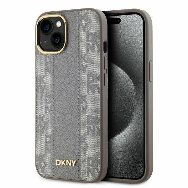 DKNY DKHMP15SPCPVSLE iPhone 156.1&quot; beżowy/beige hardcase Leather Checkered Mono Pattern MagSafe
