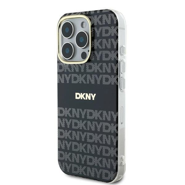 DKNY DKHMP16LHRHSEK iPhone 16 Pro6.3&quot; czarny/black hardcase Repeat Texture Pattern With Stripe