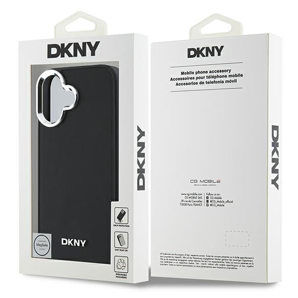 DKNY DKHMP16SPSCMCLK iPhone 16 6.1&quot;czarny/black hardcase Plain Silver Logo MagSafe