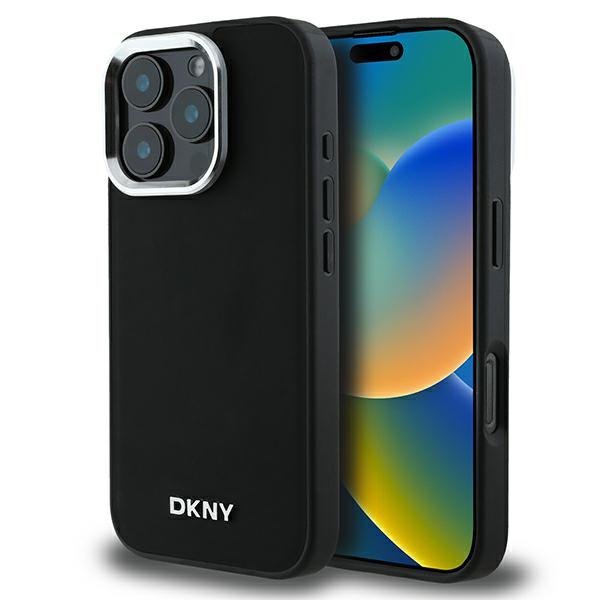 DKNY DKHMP16LPSCMCLK iPhone 16 Pro6.3&quot; czarny/black hardcase Plain Silver Logo MagSafe