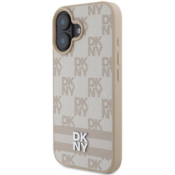 DKNY DKHCP16SPCPTSSP iPhone 16 6.1&quot;różowy/pink hardcase Checkered Pattern & Printed Stripes