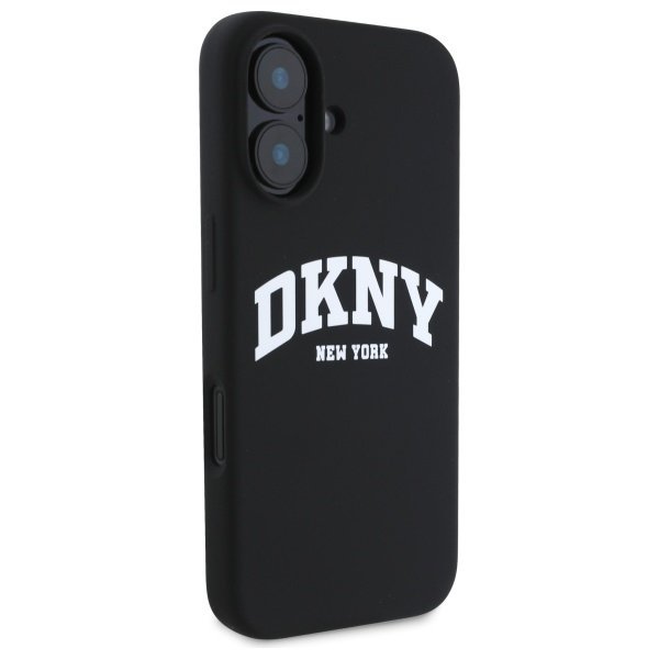 DKNY DKHMP16SSNYACH iPhone 16 6.1&quot;       czarny/black hardcase Silicone White Printed Logo MagSafe