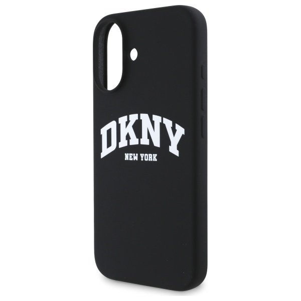DKNY DKHMP16SSNYACH iPhone 16 6.1&quot;       czarny/black hardcase Silicone White Printed Logo MagSafe