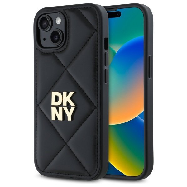 DKNY DKHCP15SPQDSLK iPhone 15 6.1&quot;       czarny/black Quilted Stack Logo
