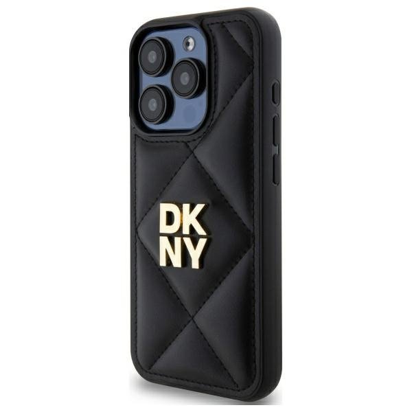 DKNY DKHCP15LPQDSLK iPhone 15 Pro 6.1&quot;   czarny/black Quilted Stack Logo