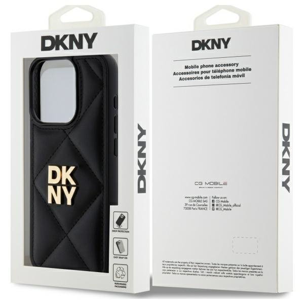 DKNY DKHCP15LPQDSLK iPhone 15 Pro 6.1&quot;   czarny/black Quilted Stack Logo