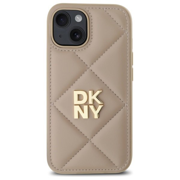 DKNY DKHCP15SPQDSLE iPhone 15 6.1&quot;       beżowy/beige Quilted Stack Logo