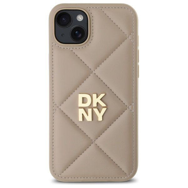 DKNY DKHCP15MPQDSLE iPhone 15 Plus 6.7&quot;  beżowy/beige Quilted Stack Logo