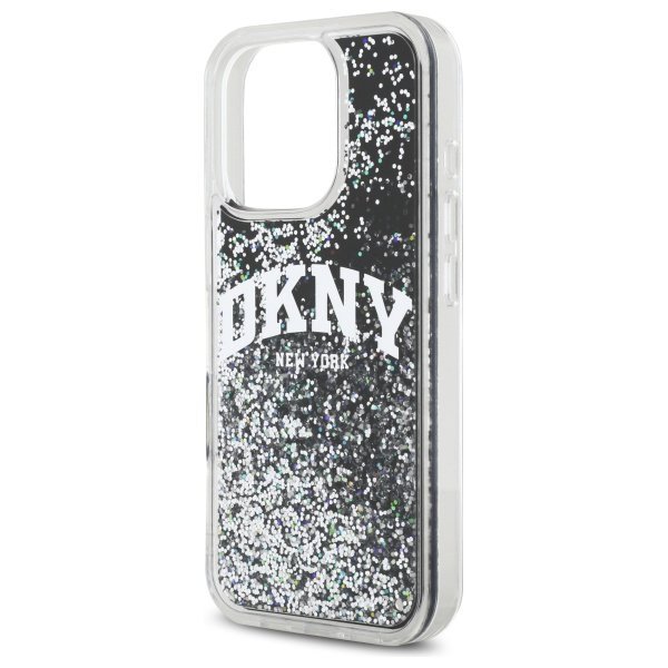 DKNY DKHCP16LLBNAEK iPhone 16 Pro 6.3&quot;   czarny/black hardcase Liquid Glitter Arch Logo