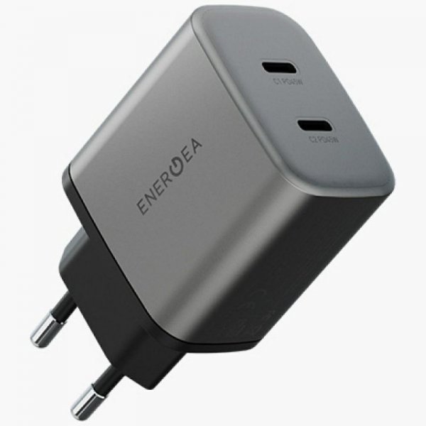 Ładowarka sieciowa Energea Ampcharge     GaN45 2xUSB-C PD/PPS/QC3.0 45W szary