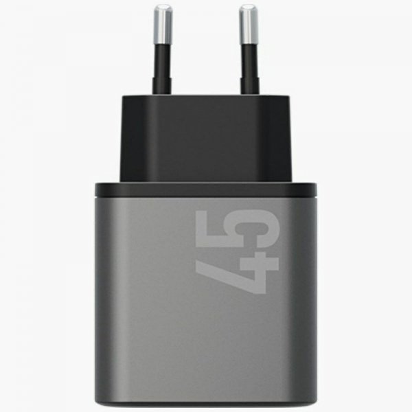 Ładowarka sieciowa Energea Ampcharge     GaN45 2xUSB-C PD/PPS/QC3.0 45W szary