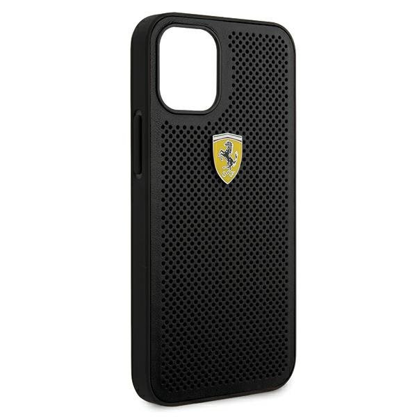 Ferrari FESPEHCP12SBK iPhone 12 mini 5,4&quot;  czarny/black hardcase On Track Perforated