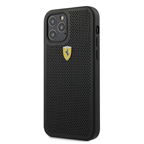 Ferrari FESPEHCP12LBK iPhone 12 Pro Max 6,7&quot; czarny/black hardcase On Track Perforated