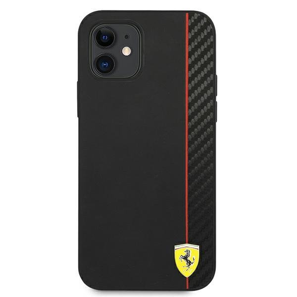 Ferrari FESAXHCP12SBK iPhone 12 mini 5,4&quot; czarny/black hardcase On Track Carbon Stripe