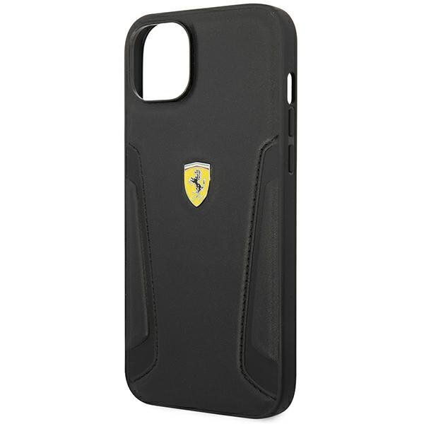 Ferrari FEHCP14MRBUK iPhone 14 Plus / 15 Plus 6.7&quot; czarny/black hardcase Leather Stamp Sides