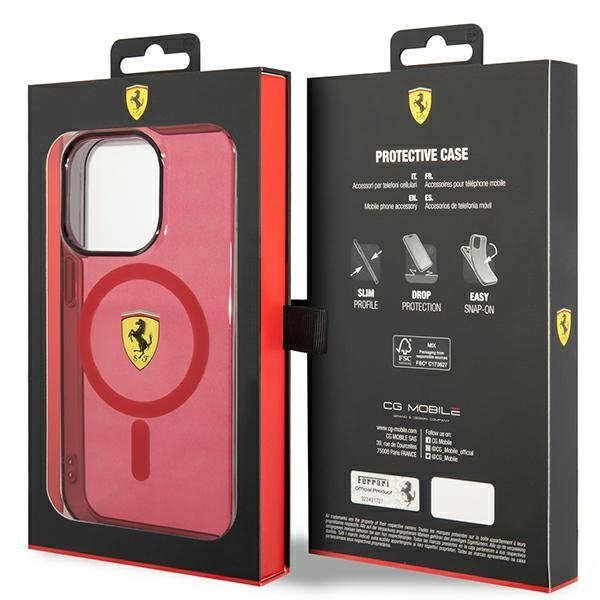Ferrari FEHMP14LURKR iPhone 14 Pro 6,1&quot; czerwony/red hardcase Translucent Magsafe
