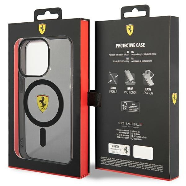 Ferrari FEHMP14XURKK iPhone 14 Pro Max 6.7&quot; czarny/black hardcase Translucent Magsafe