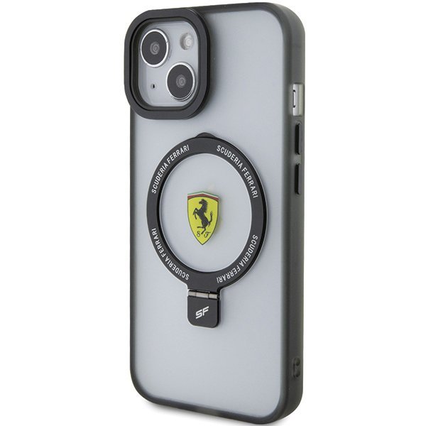 Ferrari FEHMP15SUSCAK iPhone 15 / 14 / 13 6.1&quot; czarny/black hardcase Ring Stand 2023 Collection MagSafe