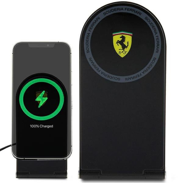 Ferrari składana ład. indukcyjna2w1 FECBFMALK 15W czarny/black Printed Logo MagSafe