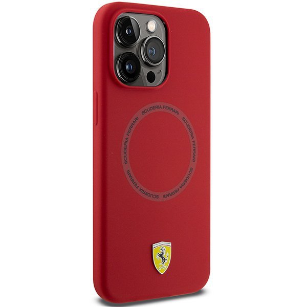 Ferrari FEHMP15XSBAR iPhone 15 Pro Max 6.7&quot; czerwony/red hardcase Silicone Printed Ring MagSafe