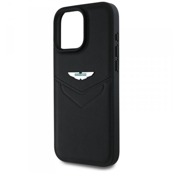 Etui Aston Martin HC Leather Victory     Design do iPhone 16 Pro czarny