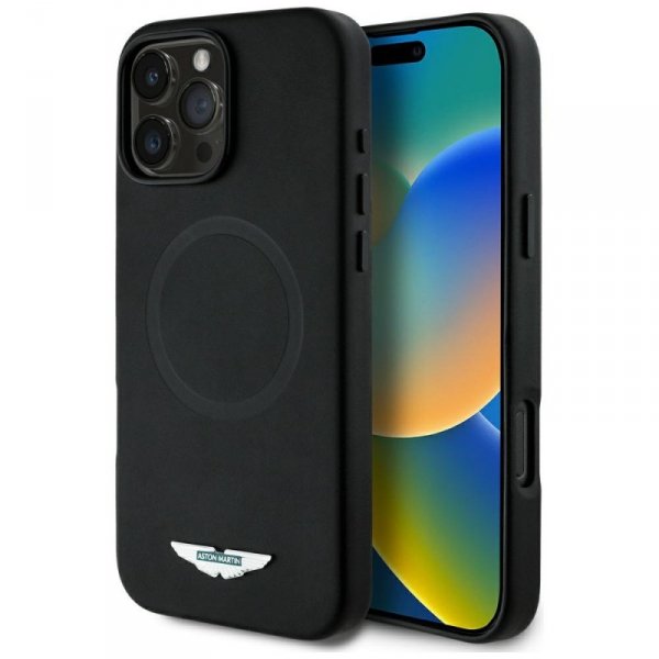 Etui Aston Martin HC FW Logo do iPhone   16 Pro Max MagSafe czarny