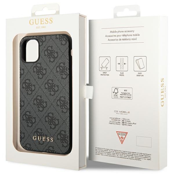 Guess GUHCN61G4GG iPhone 11 6,1&quot; / Xr szary/grey hard case 4G Collection