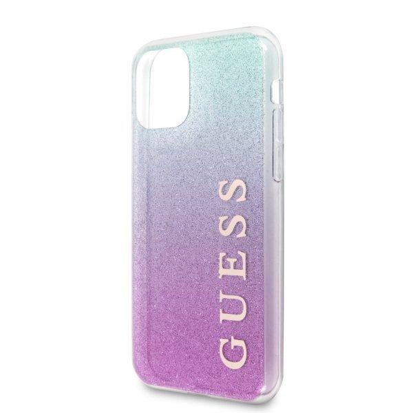 Guess GUHCN65PCUGLPBL iPhone 11 Pro Maxróżowo-niebieski/pink blue hard case Glitter Gradient