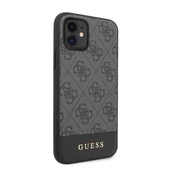 Guess GUHCN61G4GLGR iPhone 11 6,1&quot; / Xrszary/grey hard case 4G Stripe Collection