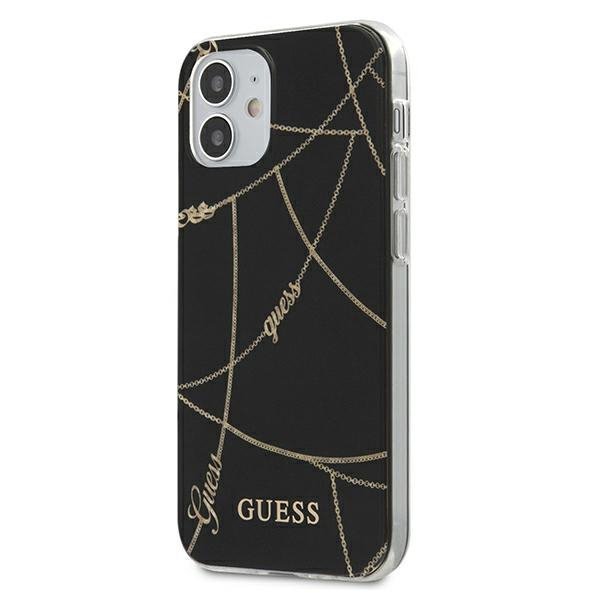 Guess GUHCP12SPCUCHBK iPhone12 mini 5,4&quot; czarny/black hardcase Gold Chain Collection