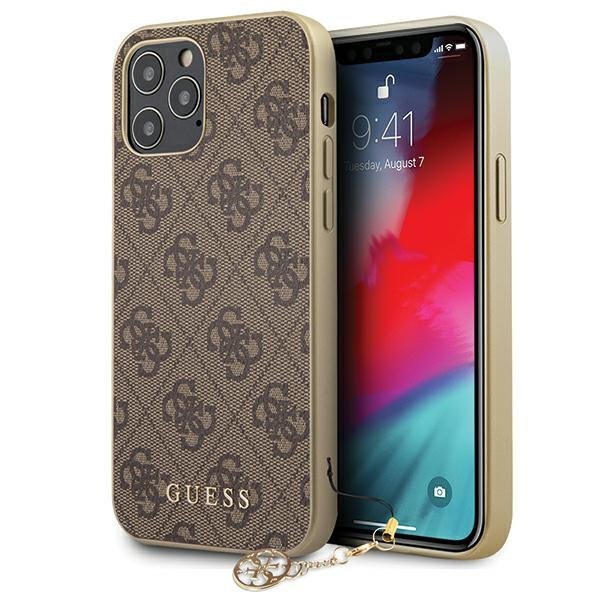 Guess GUHCP12MGF4GBR iPhone 12/12 Pro 6,1&quot; brązowy/brown hardcase 4G Charms Collection