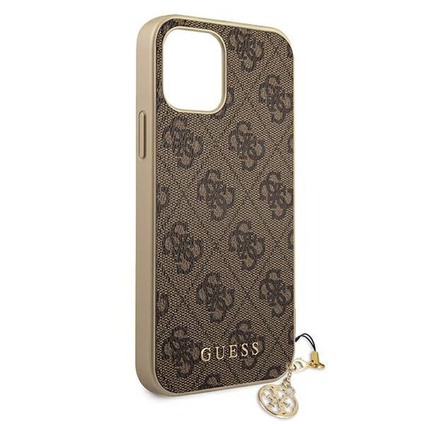 Guess GUHCP12MGF4GBR iPhone 12/12 Pro 6,1&quot; brązowy/brown hardcase 4G Charms Collection