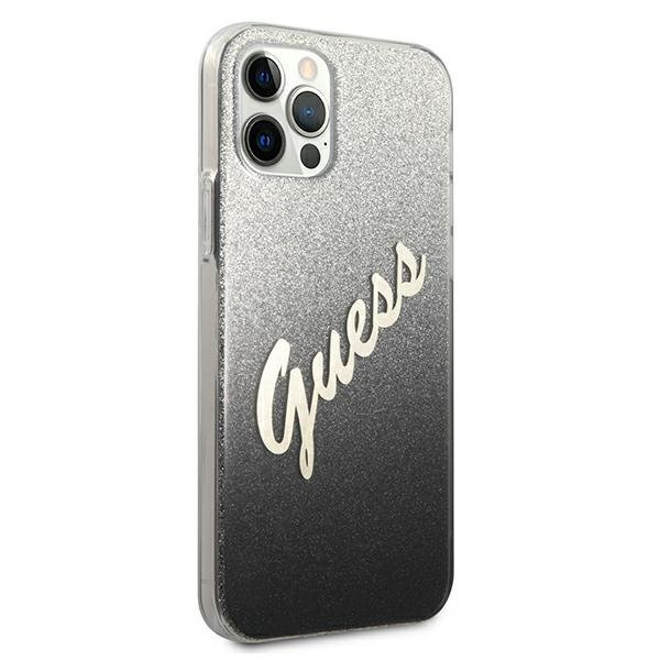 Guess GUHCP12LPCUGLSBK iPhone 12 Pro Max6,7&quot; czarny/black hardcase Glitter Gradient Script