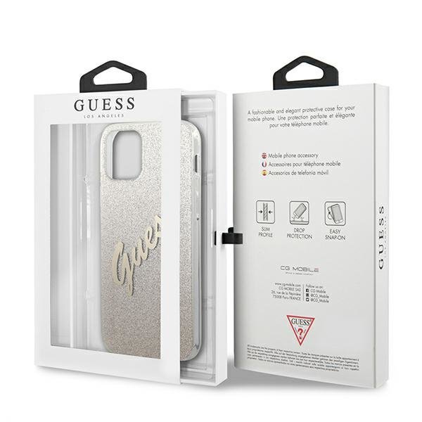 Guess GUHCP12SPCUGLSGO iPhone 12 mini5,4&quot; złoty/gold hardcase Glitter Gradient Script